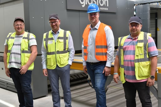 Das Projektteam von links: Markus Wellisch, Produktionsleiter und Projektleiter für GVG Deggendorf; Andreas Fink, Geschäftsführer GVG Deggendorf; Sebastian Dick, Projektleiter A+W; Andreas Stern, Leitung Vertrieb Innendienst GVG Deggendorf.