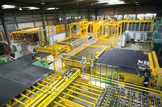 Overview of a production hall with a lot of machines